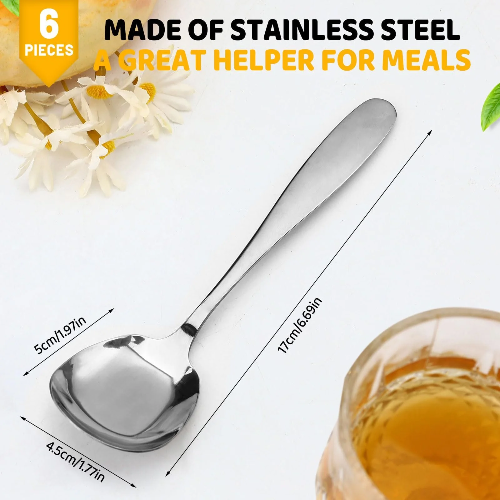 Ложка для супа Квадратная 17 см, фото №2