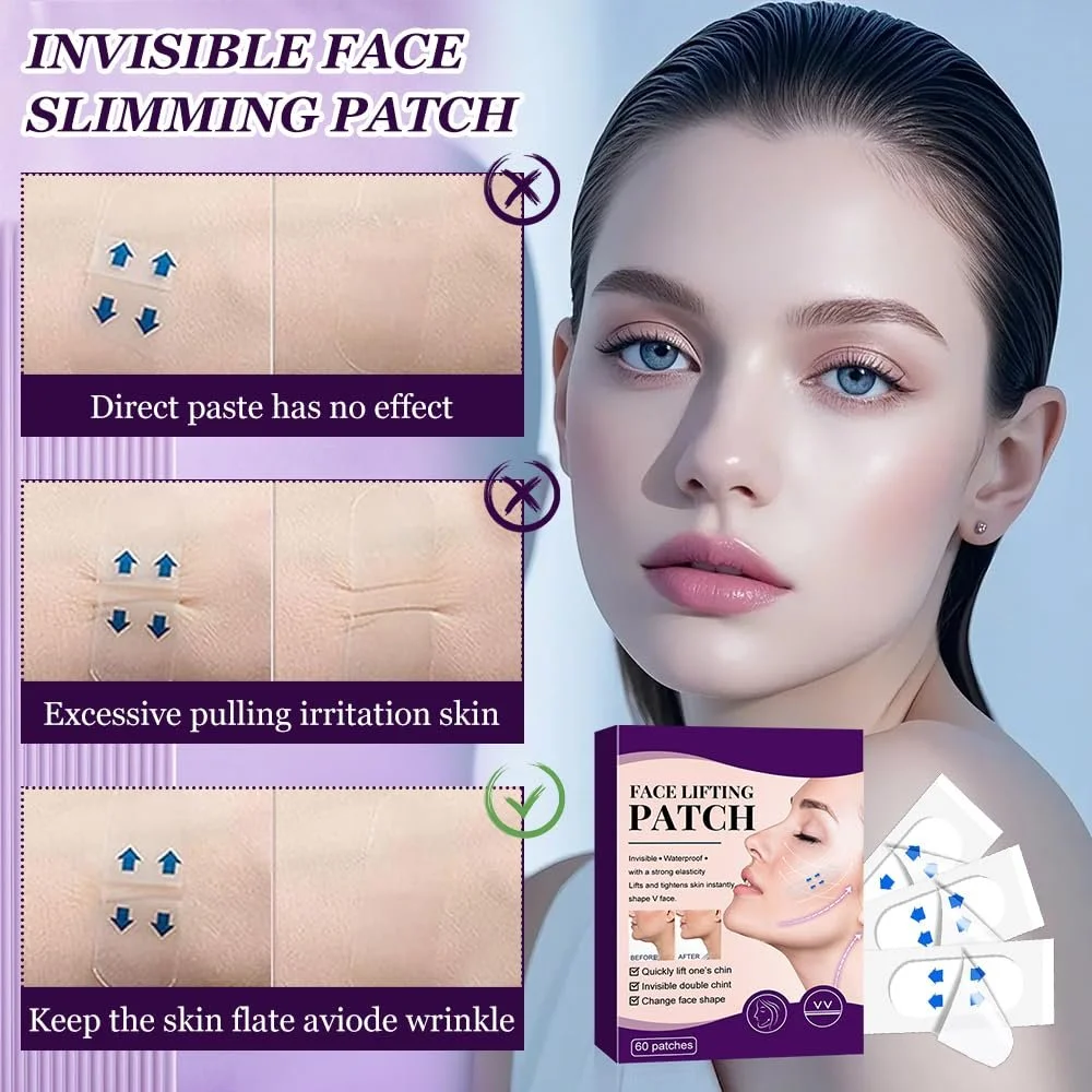 Наклейка для підтяжки обличчя HASAIKA Прозора, 60 штук, фото №2 Наклейка для підтяжки обличчя HASAIKA Прозора, 60 штук, фото №2