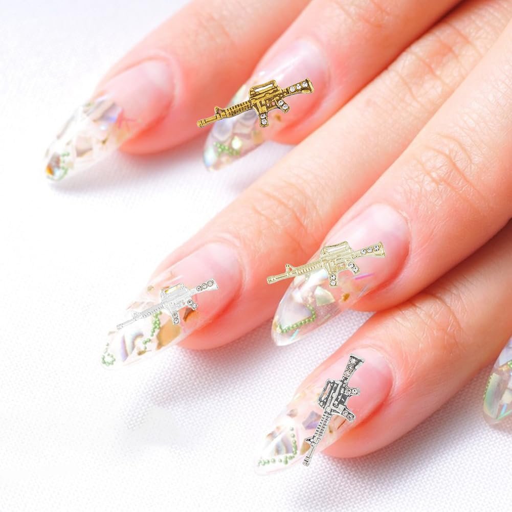 Форма пістолета, 40 шт різних кольорів прикраси для нігтів, фото №6