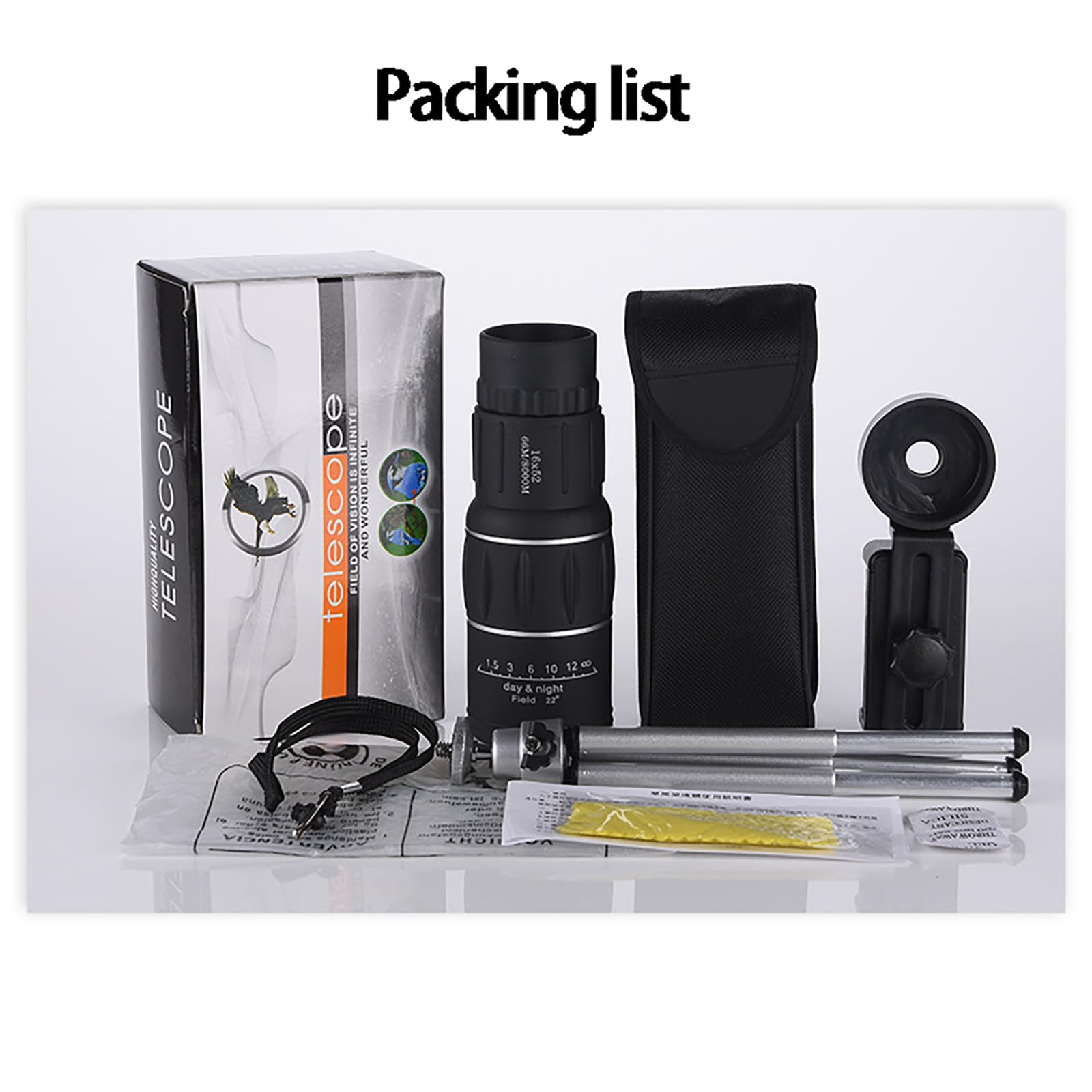 Монокуляр TAZYMKSD 8x50 з утримувачем для смартфона та штативом, фото №5 Монокуляр TAZYMKSD 8x50 з утримувачем для смартфона та штативом, фото №5