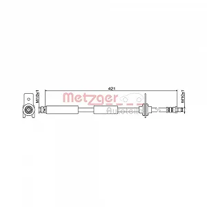 Тормозной шланг METZGER 4111814 для FORD, задняя ось слева, задняя ось справа - Фото 1