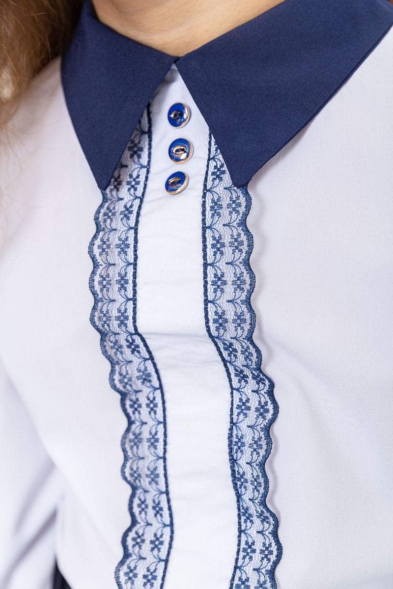 Блуза для дівчаток нарядова колір біло-синій 172R205-5, фото №8