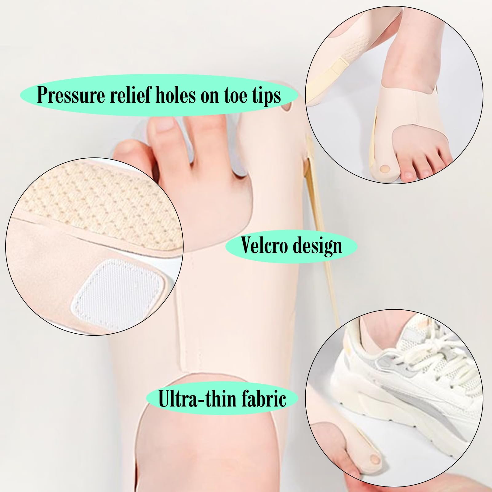 Комплект із 2 бандажів Hallux Valgus, ультратонка тканина для корекції Hallux Valgus, фото №5