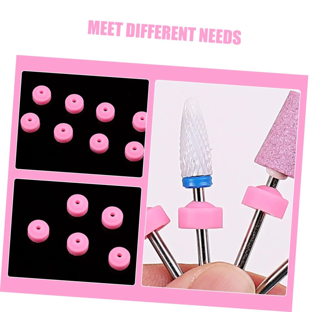 Держатель для насадок на дрель OATIPHO 15 шт., резиновый пылезащитный, розовый силикагель, фото №7
