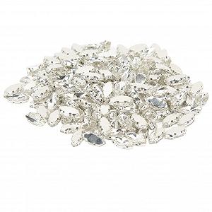 Стрази Кінське Око Tissting 7 x 15 мм, Срібні, 200 шт - Фото 1