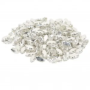 Стрази Кінське Око Tissting 7 x 15 мм, Срібні, 200 шт - Фото 1