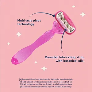 Бритва by Amazon 5-лезвийная с 10 сменными кассетами для женщин розовая synthetic.ua - Фото 1