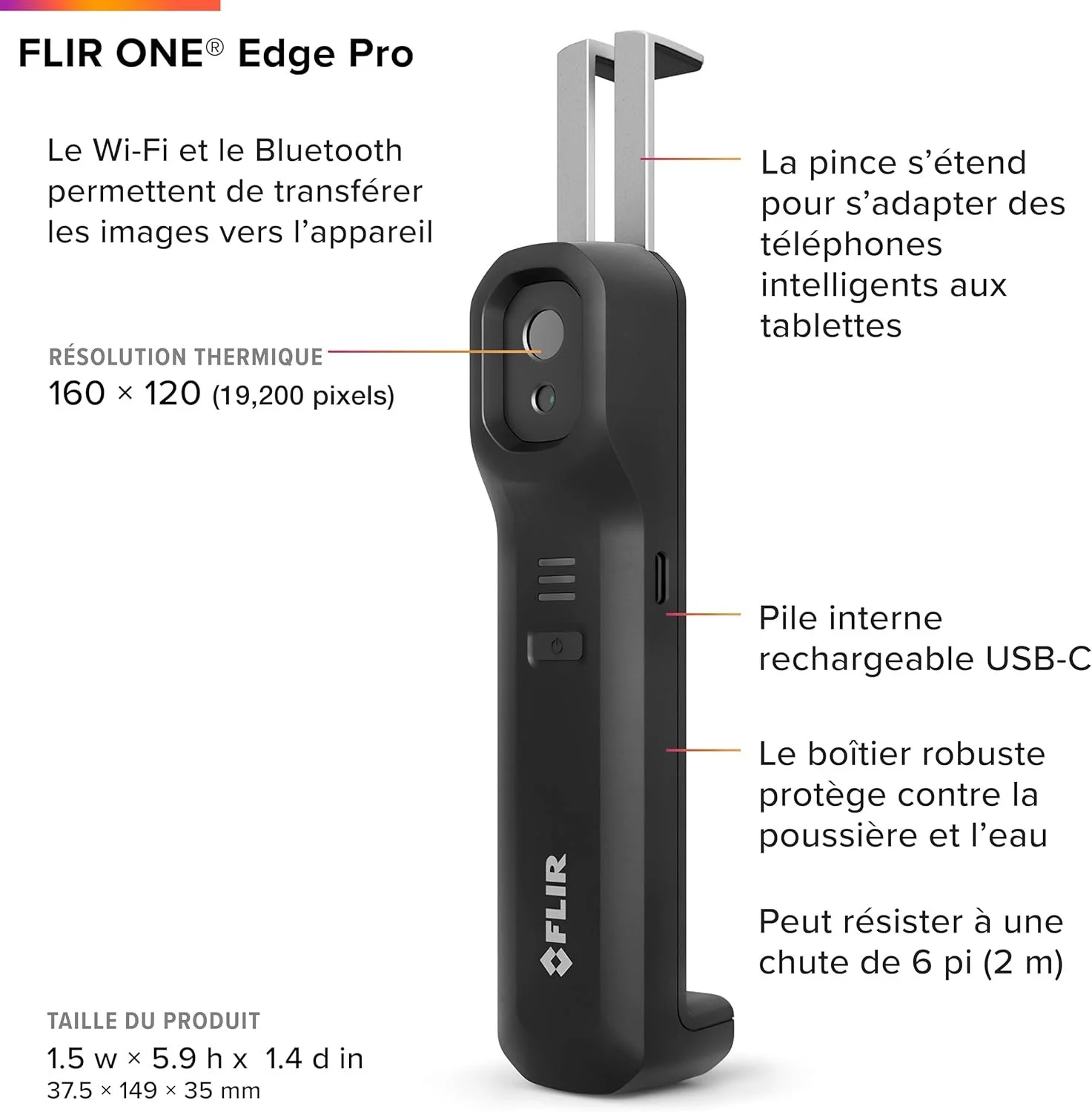 Тепловізійна камера FLIR ONE Edge Pro Чорний, фото №3 Тепловізійна камера FLIR ONE Edge Pro Чорний, фото №3