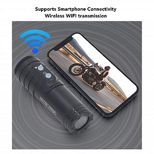 Екшн-камера для мотоциклетного шолома Lazmin112 1080P WiFi нічне бачення 120° широкий кут 1600mAh акумулятор IP65 водонепроникність synthetic.ua - Фото 1