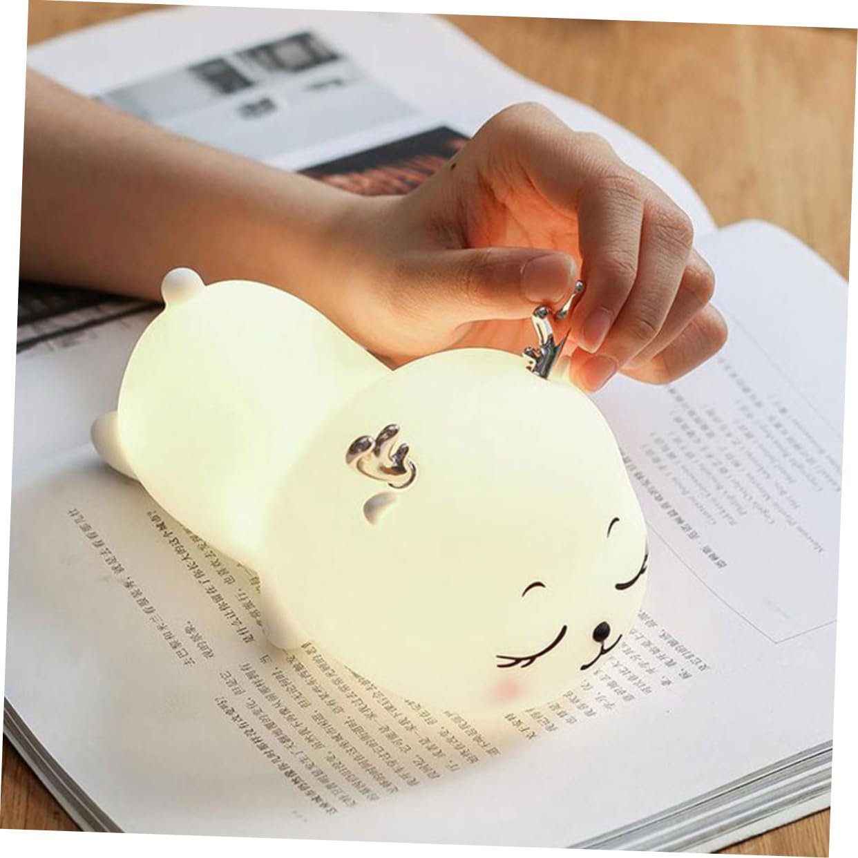 Лампа Abaodam Little Milk Deer LED USB Силикон Белый, фото №3