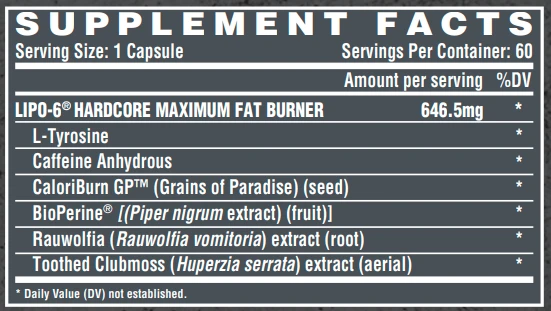 Lipo-6 Hardcore 60ct, фото №2