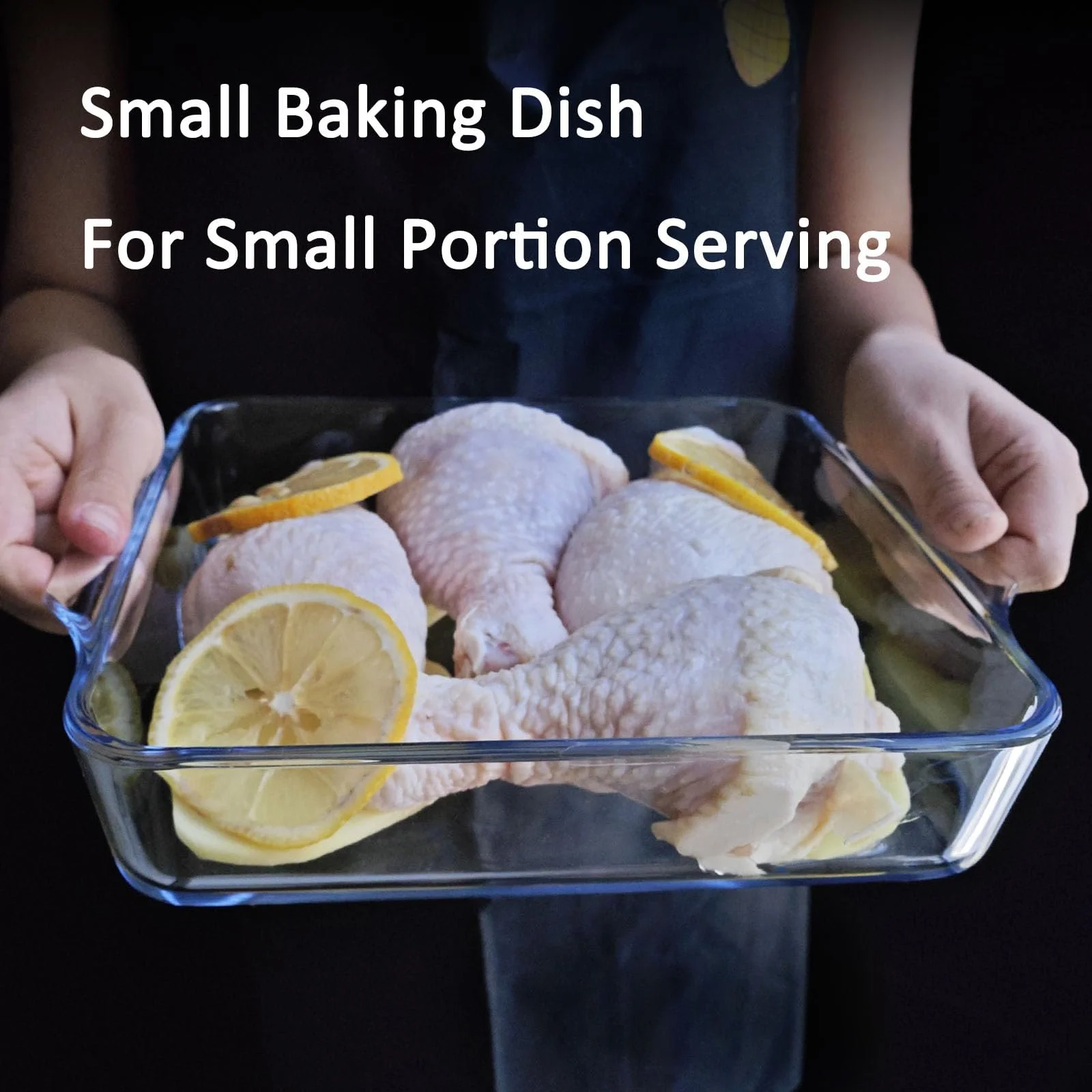 Форма для запекания Стеклянная квадратная Боросиликатное стекло 7.8 дюйма для духовки и аэрофритюрницы, фото №3