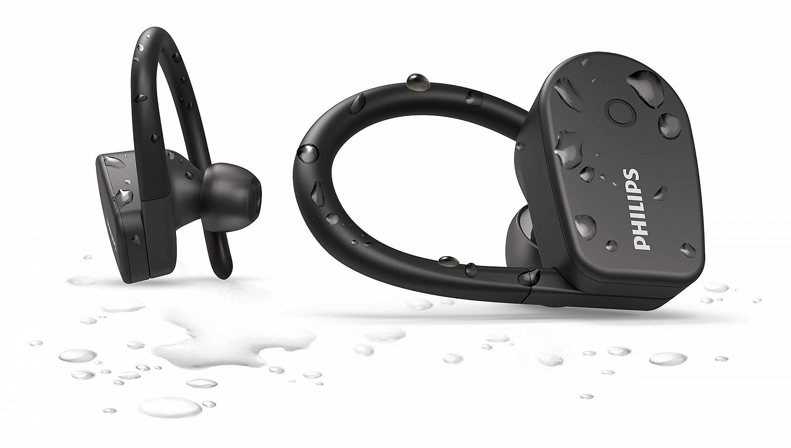 Наушники-вкладыши Philips Audio TAA5205BK/00 Bluetooth спортивные беспроводные (моно режим, микрофон, 6-мм неодимовый драйвер, водонепроницаемость IPX7, быстрая зарядка, съемная дужка), черного цвета, один размер, фото №3