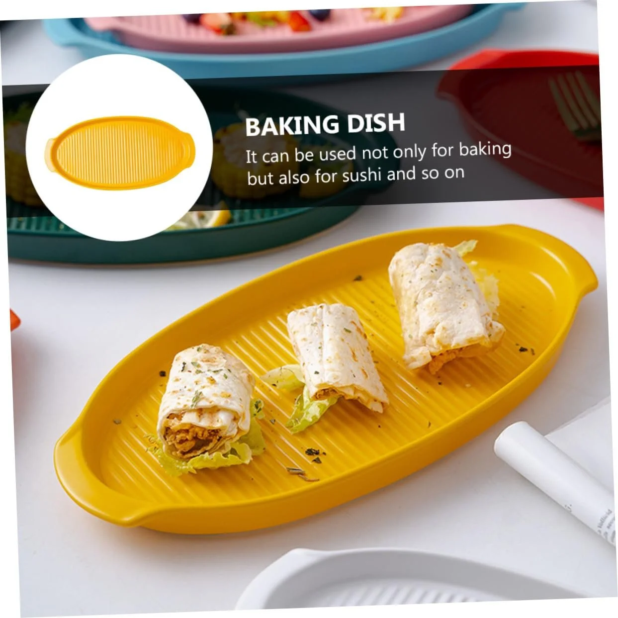 Форма для выпекания керамическая овальная с ручками термостойкая, фото №6