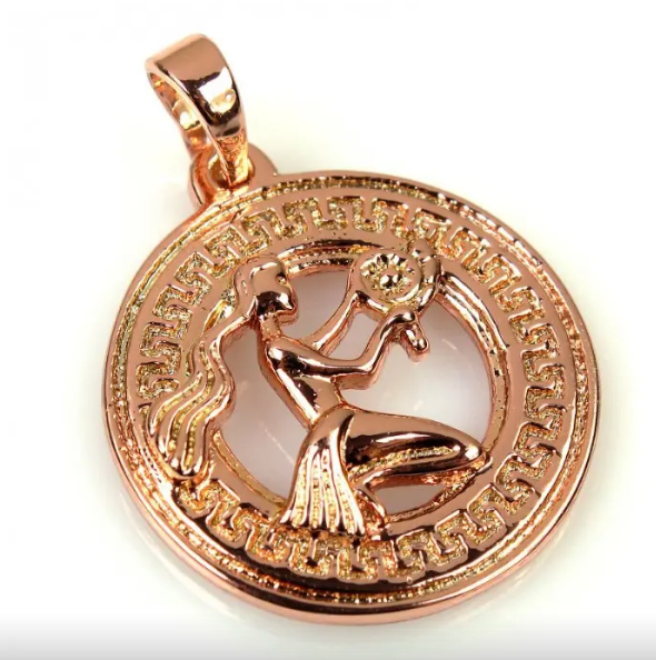 Кулон знак зодіаку Діва позолочений, витончена жіноча підвіска, фото №3