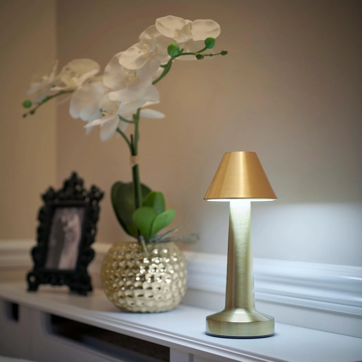 Настільна лампа Auraglow Boston акумуляторна на батарейках сенсорна LED набір з 2 шт, фото №4