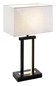 Настільна лампа casa NOVA LED висота 55 см, матова, метал, тканинний абажур, з регулюванням яскравості, чорно-біла - Фото 1