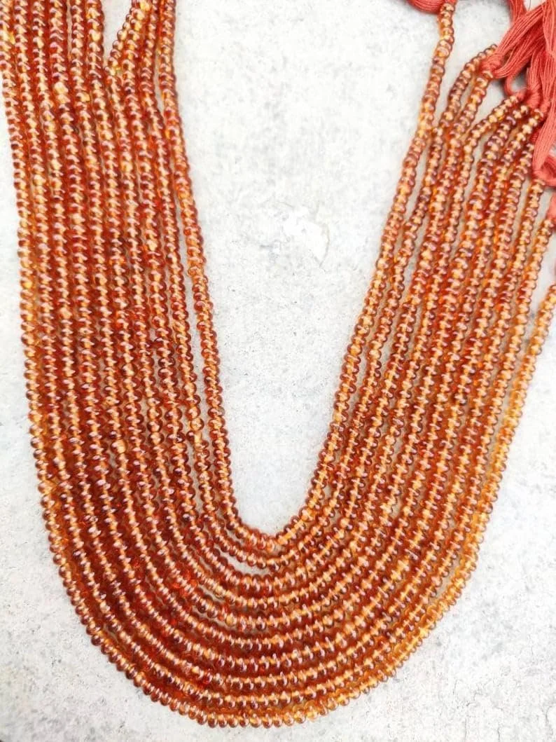 Бусины из натурального гессонитового граната, рондель, гладкие, 3.5 мм, нить длиной 40 см, ожерелья, браслета, фото №4