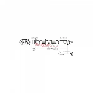 Тормозной шланг METZGER 4110007 для TOYOTA, передняя ось справа - Фото 1