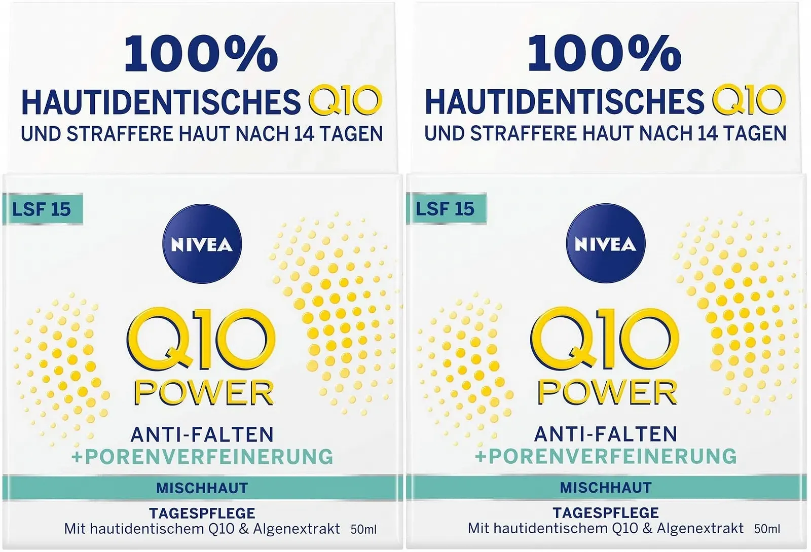 Денний крем NIVEA Q10 Power Anti-Wrinkle + Firming звужувальний пори SPF 15 2 x 50 мл, фото №1 Денний крем NIVEA Q10 Power Anti-Wrinkle + Firming звужувальний пори SPF 15 2 x 50 мл, фото №1