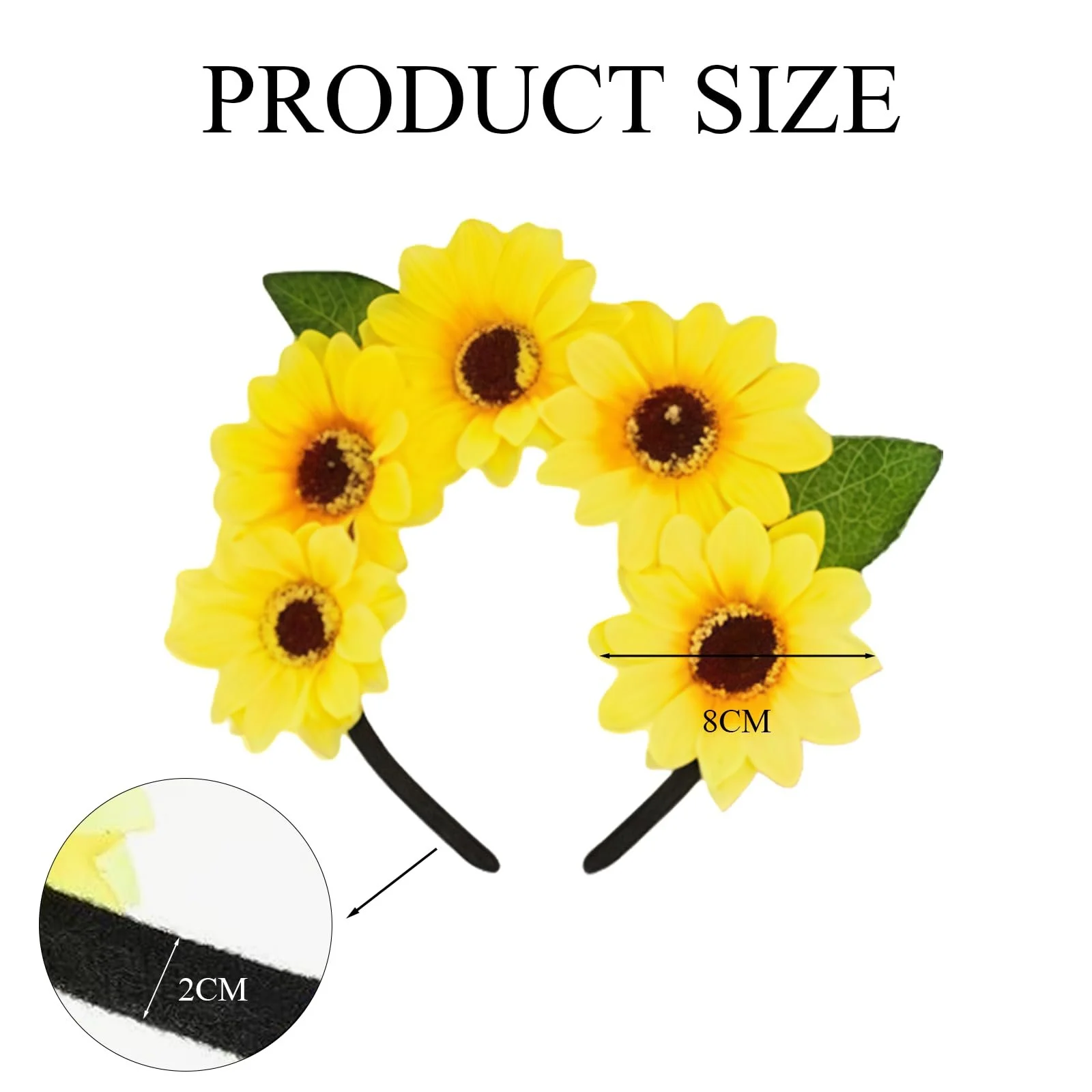 Обруч для волосся Соняшник Квітка для волосся, фото №2