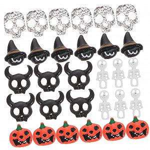 Украшения для ногтей MERRYHAPY Набор 30 шт., Хэллоуин, Черный - Фото 1