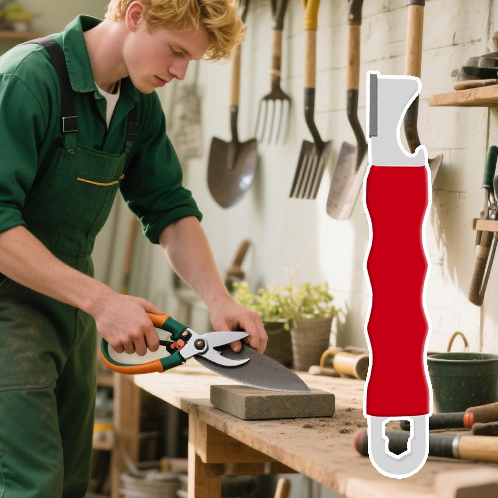 Точилка для садовых инструментов Мультитул легированная сталь Rubber Grip, фото №7