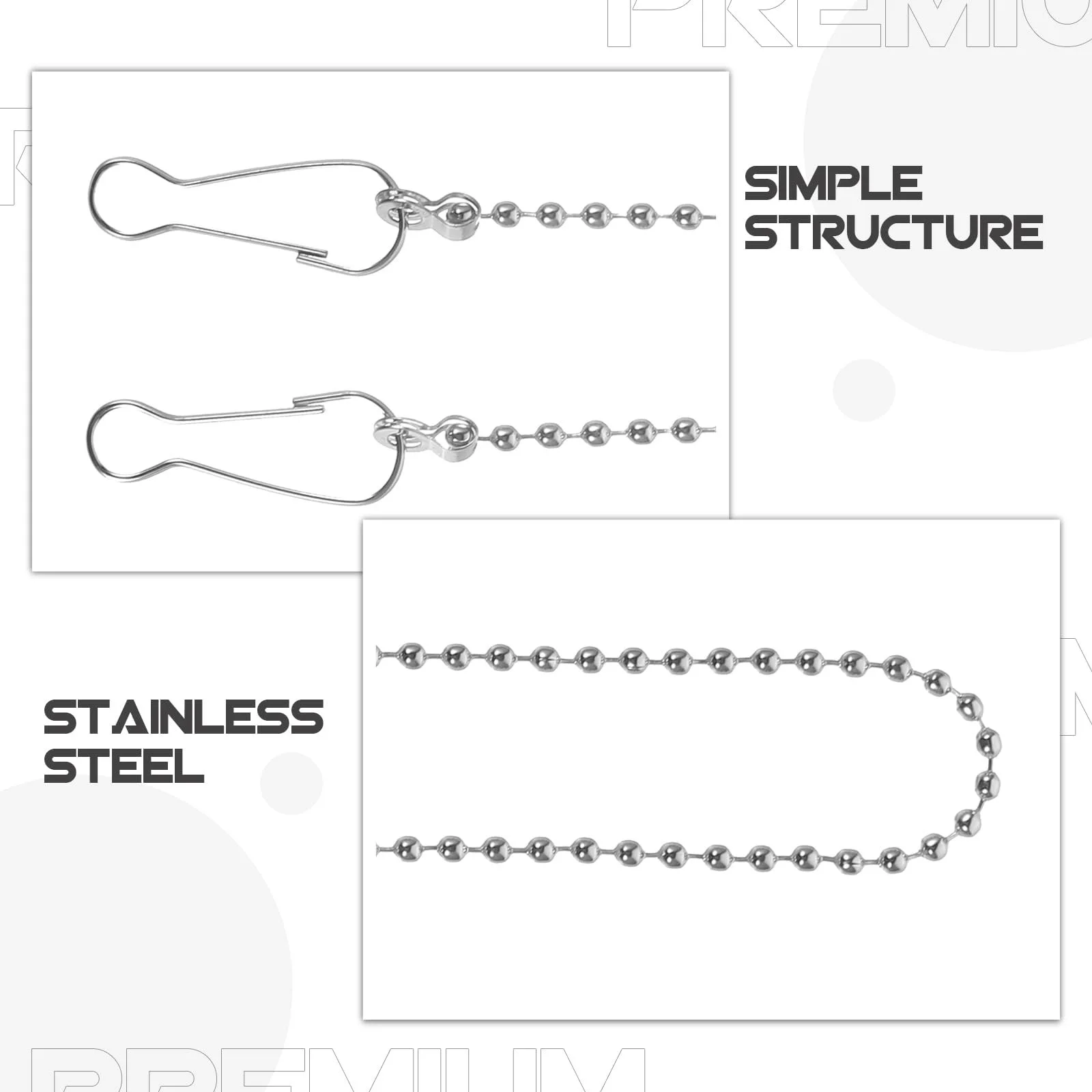 Набір ланцюгів для підвісних кашпо та вивісок 28C Нержавіюча сталь з гачками, фото №5 Набір ланцюгів для підвісних кашпо та вивісок 28C Нержавіюча сталь з гачками, фото №5