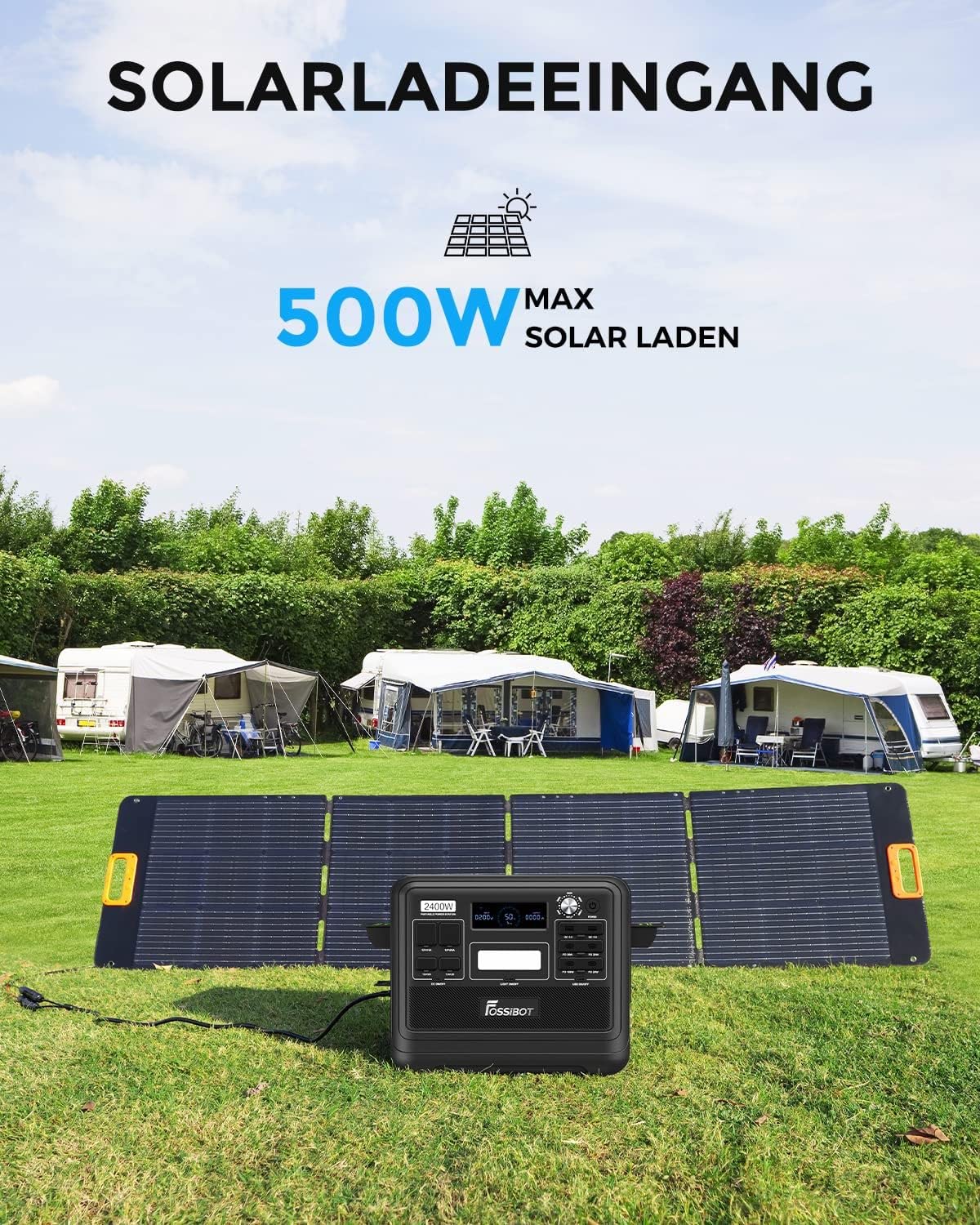 Станція живлення FOSSiBOT LiFePO4 2048 W 3 x AC 2400 W (4800 W Пікова) Сонячний генератор 230 V AC/DC/USB-C/QC3.0 Портативна для зовнішнього застосування та кемпінгу, фото №5