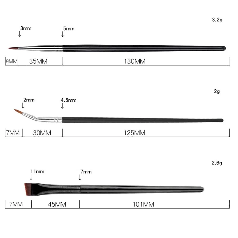 Набір пензлів для підводки FSSTUD, вигнутий, 6 штук, фото №4
