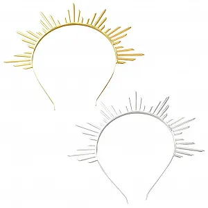 Набор из 2 золотистых и серебристых обручей. - Фото 1