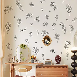 Наклейка на стіну Sketch Wild Flower Garden Flowers DIY 15 листів - Фото 1