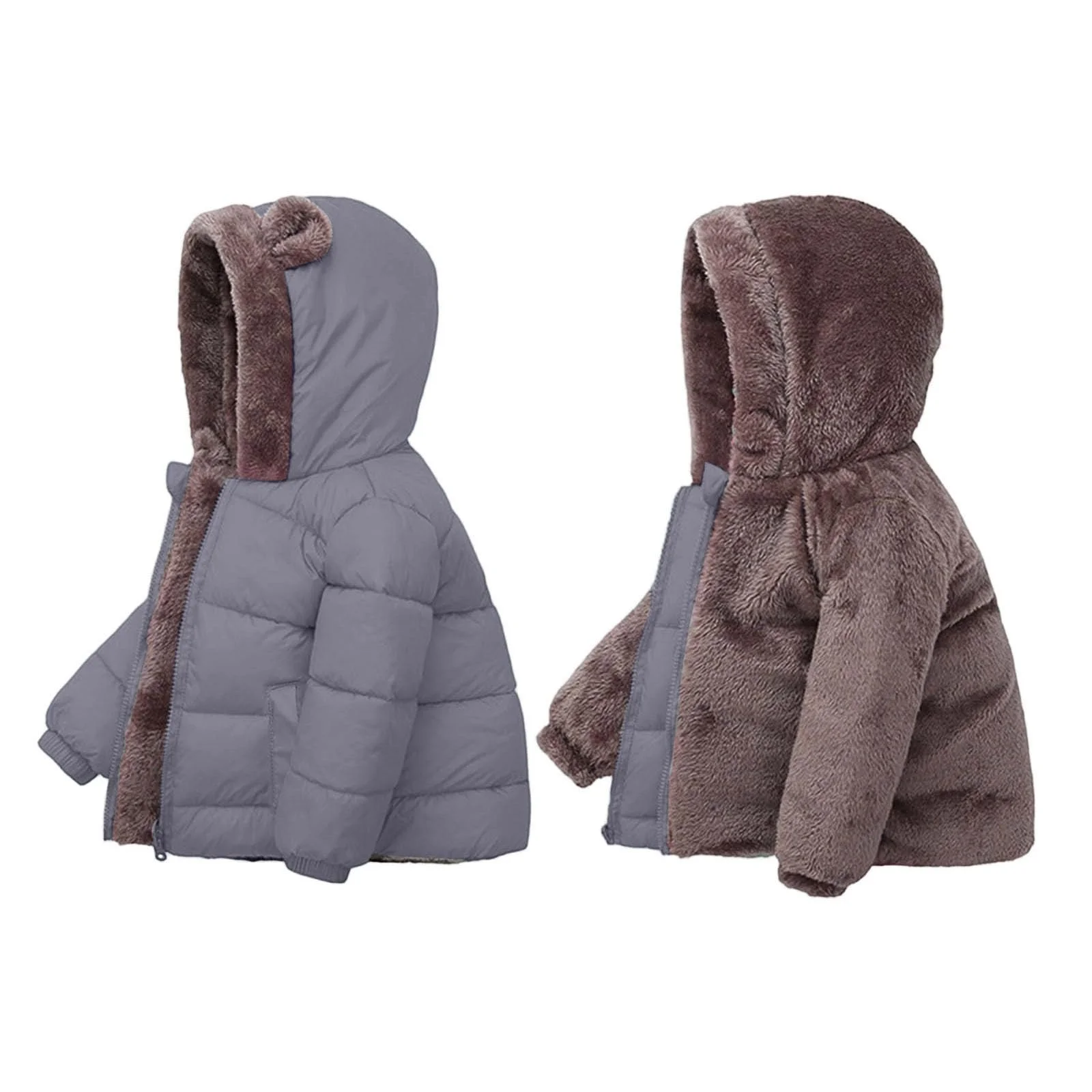 Зимова Куртка для Дівчат - Зимове Пальто з Плюшевими Вушками Ведмедика, фото №5