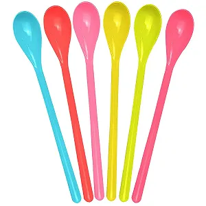 Набір пластикових ложок 6 шт. Різнокольорові - Фото 1