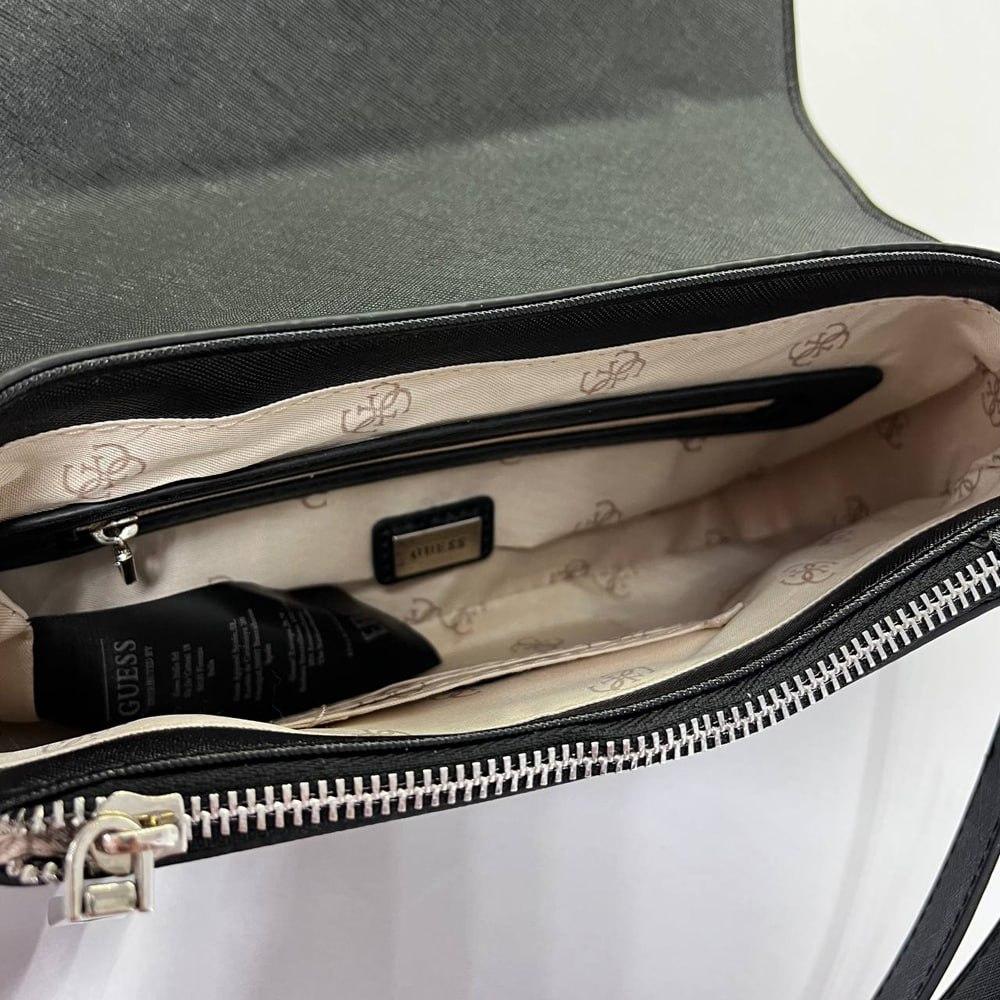 Женская сумка GUESS черная маленькая клатч качественная мини сумочка через плечо гесс, фото №6