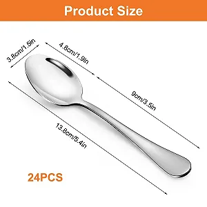 Ложка чайная из нержавеющей стали набор из 24 штук, эспрессо, мини-эспрессо, маленькая для домохозяйств, ресторанов (138 см synthetic.ua - Фото 1