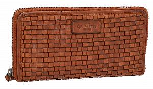 Кошелек кожаный Gusti Reeva Card Holder Vintage Braided Pattern Женский Коричневая кожа, коричневый, Retro - Фото 1