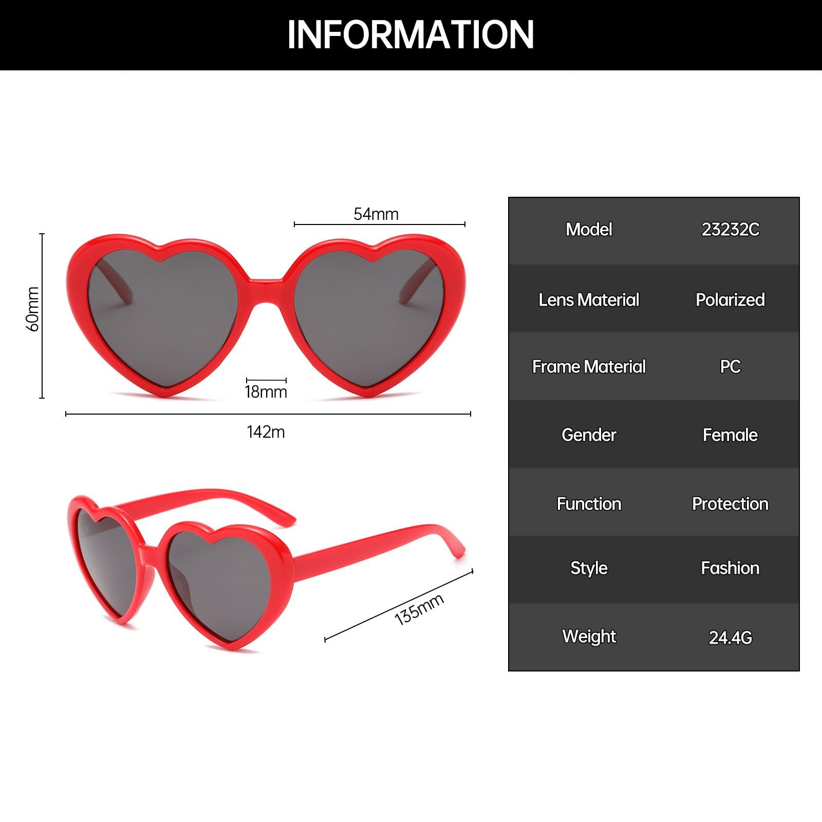 Солнцезащитные очки YAMEIZE в форме сердца в стиле 90-х годов., фото №3