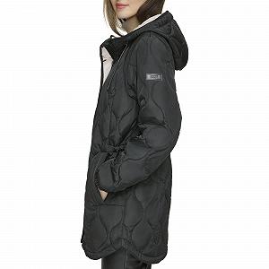 Пальто DKNY Жіноче стьобане на блискавці з капюшоном стьобане synthetic.ua - Фото 1