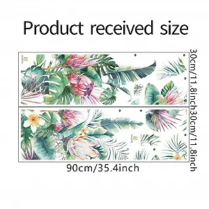 Наклейки на стіну Тропічне листя та квіти Набір із 2 шт. 30x90 см ціна на synthetic.ua - Фото 1 Наклейки на стіну Тропічне листя та квіти Набір із 2 шт. 30x90 см synthetic.ua - Фото 1