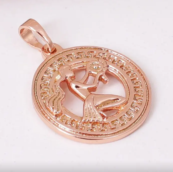 Кулон знак зодіаку Діва позолочений, витончена жіноча підвіска, фото №1