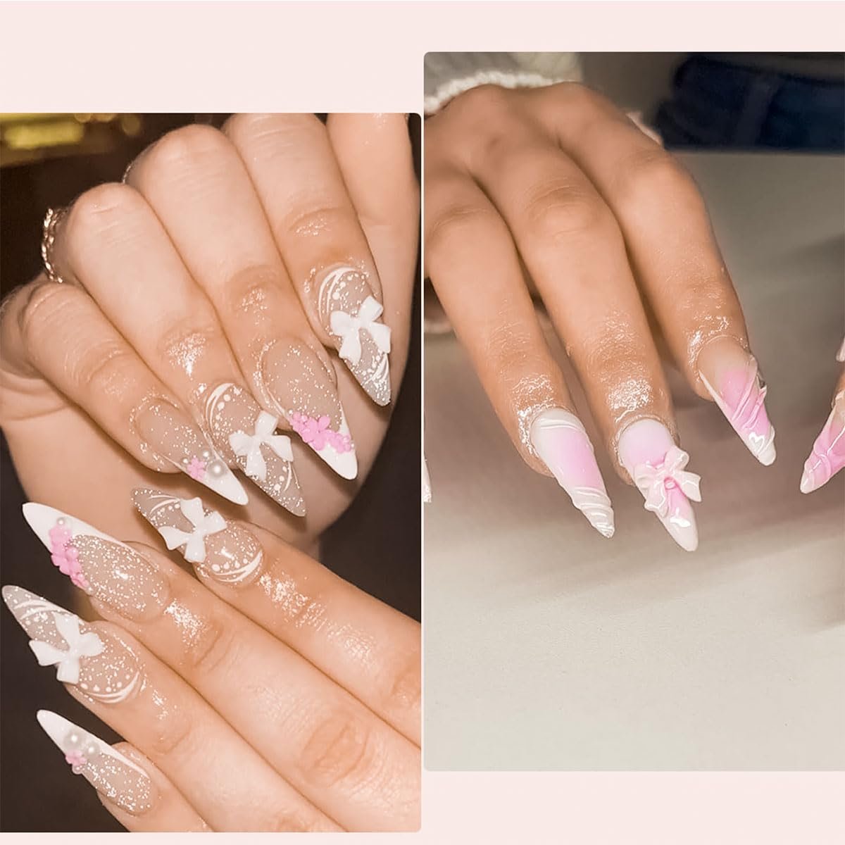 Стразы для ногтей Бантик Разноцветные 3D Подвеска Камень Декоративный, фото №6