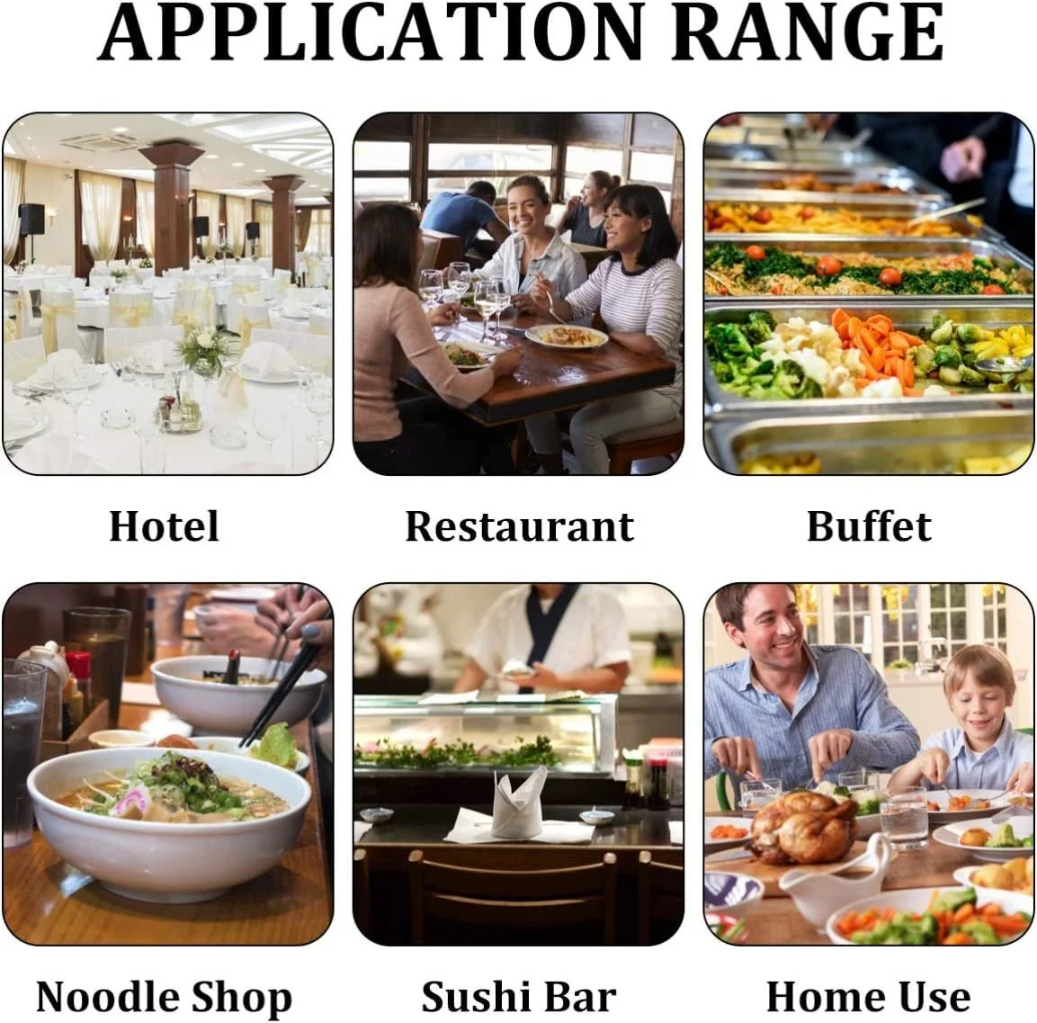 Набір з 6 супових ложок з меламіну, азіатські, фото №7