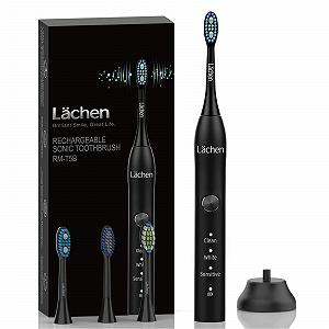 Електрична звукова зубна щітка Lächen 3 режими Дорожній футляр Чорна - Фото 1