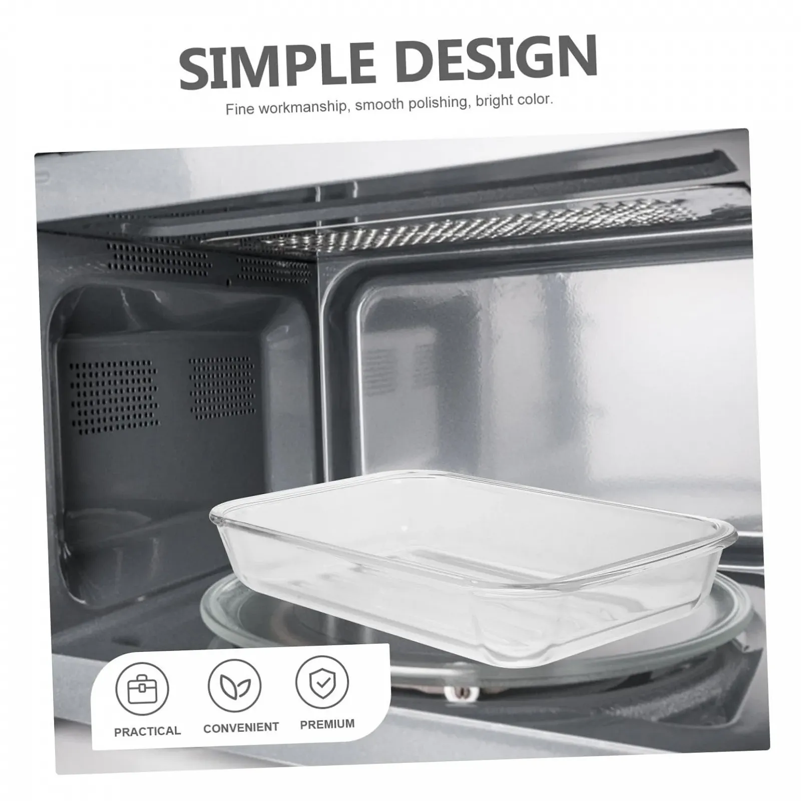 Форма для запекания жаростойкая стеклянная большая для духовки и микроволновой печи легкая в очистке прочная, фото №3