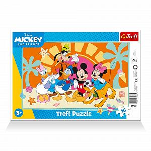 Пазлы Trefl Disney Mickey Mouse and Friends The Curious Mickey рамочные 15 элементов для детей от 3 лет - Фото 1