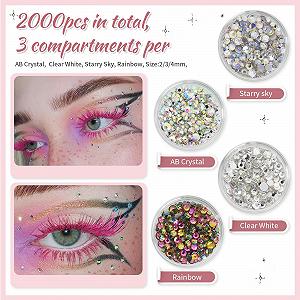 Набор страз для ногтей 5200 шт., Разноцветные камни AB, Бриллианты, с пинцетом и ручкой для сбора страз, Блестящие камни для украшения ногтей, одежды, поделок, DIY synthetic.ua - Фото 1