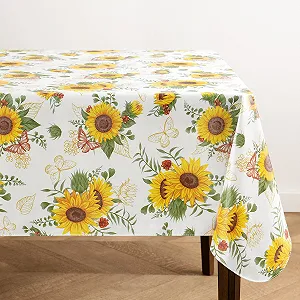 Скатертина Elrene Home Fashions Sunflower Season вінілова прямокутна 152 x 213 см (60 x 84 дюйми) - Фото 1
