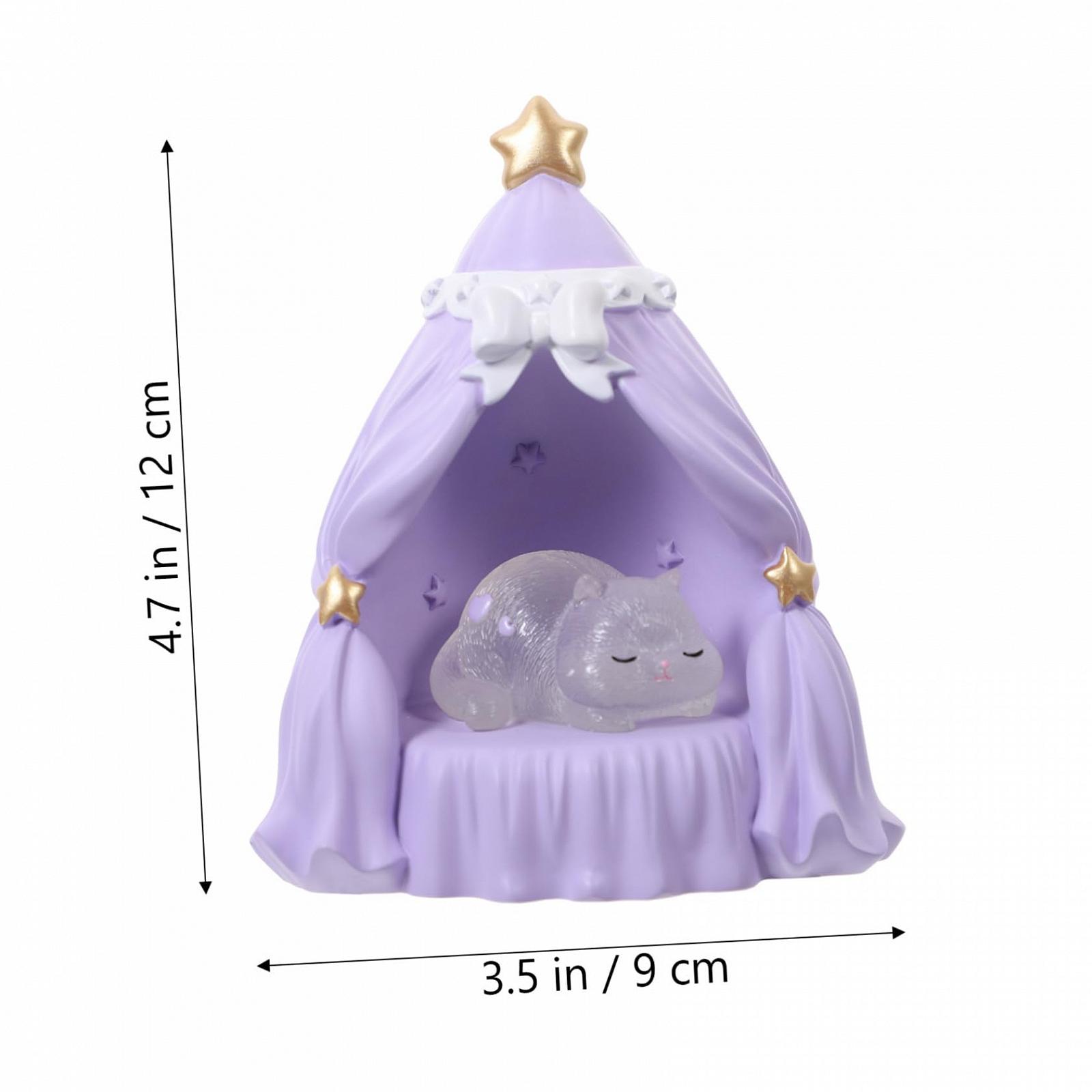 Настольная лампа AOKWAWALIY Katze Nachtlicht Kawaii в форме кошки ночник животное светодиодный светильник смена цветов кристалл декоративный свет фиолетовый, фото №2
