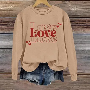 Женский Свитер ко Дню Святого Валентина Милый Пуловер с Сердцем Женский Топ Подарок на День Святого Валентина Шикарный Оригинальный Теплый Дешевый synthetic.ua - Фото 1